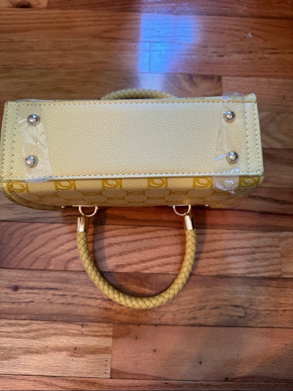 NWT Bebe Briella Small Satchel Bag Blonde (Yellow) - Picture 5 of 14